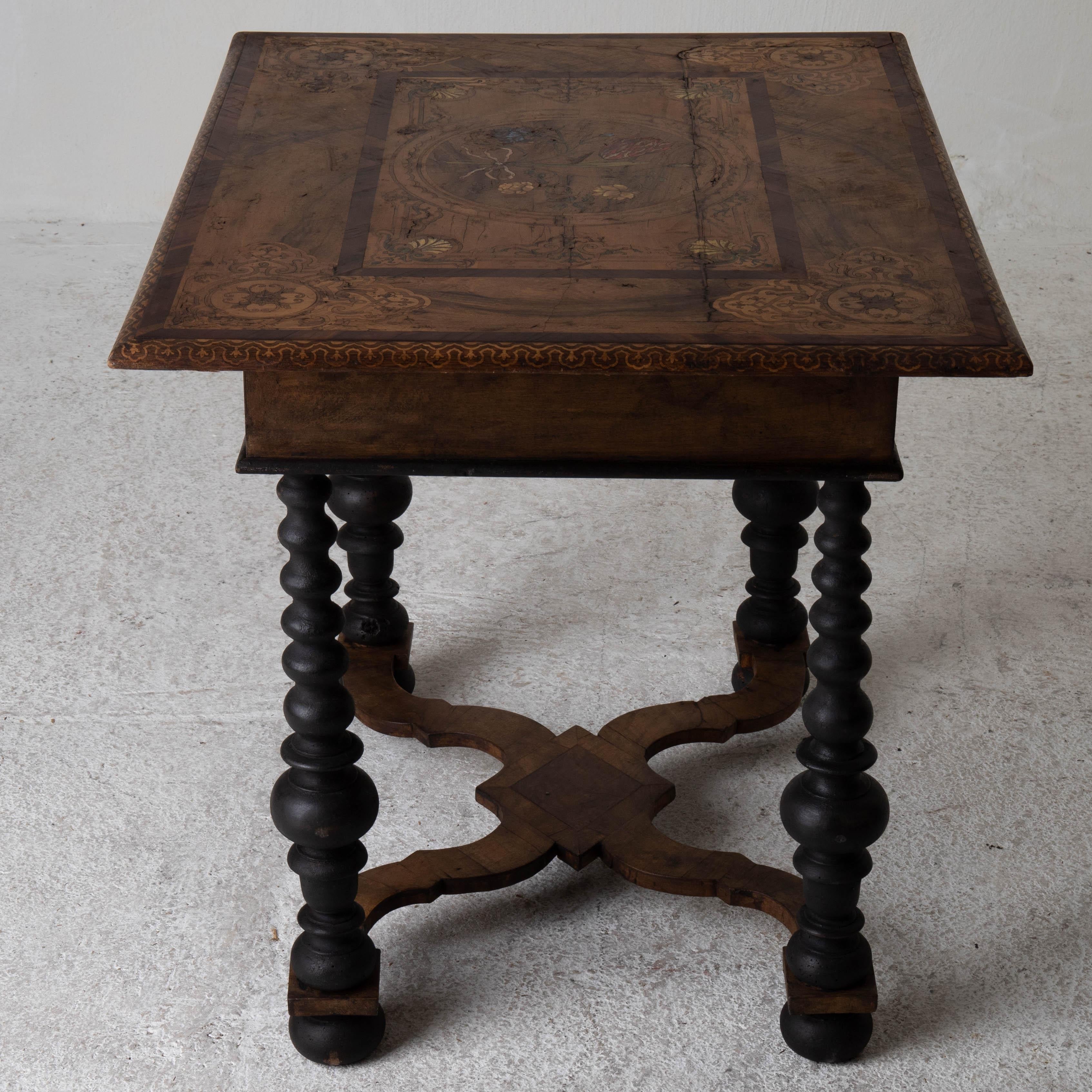 Table Side Table Baroque Inlays Italian Period 1650-1750, Italy 6
