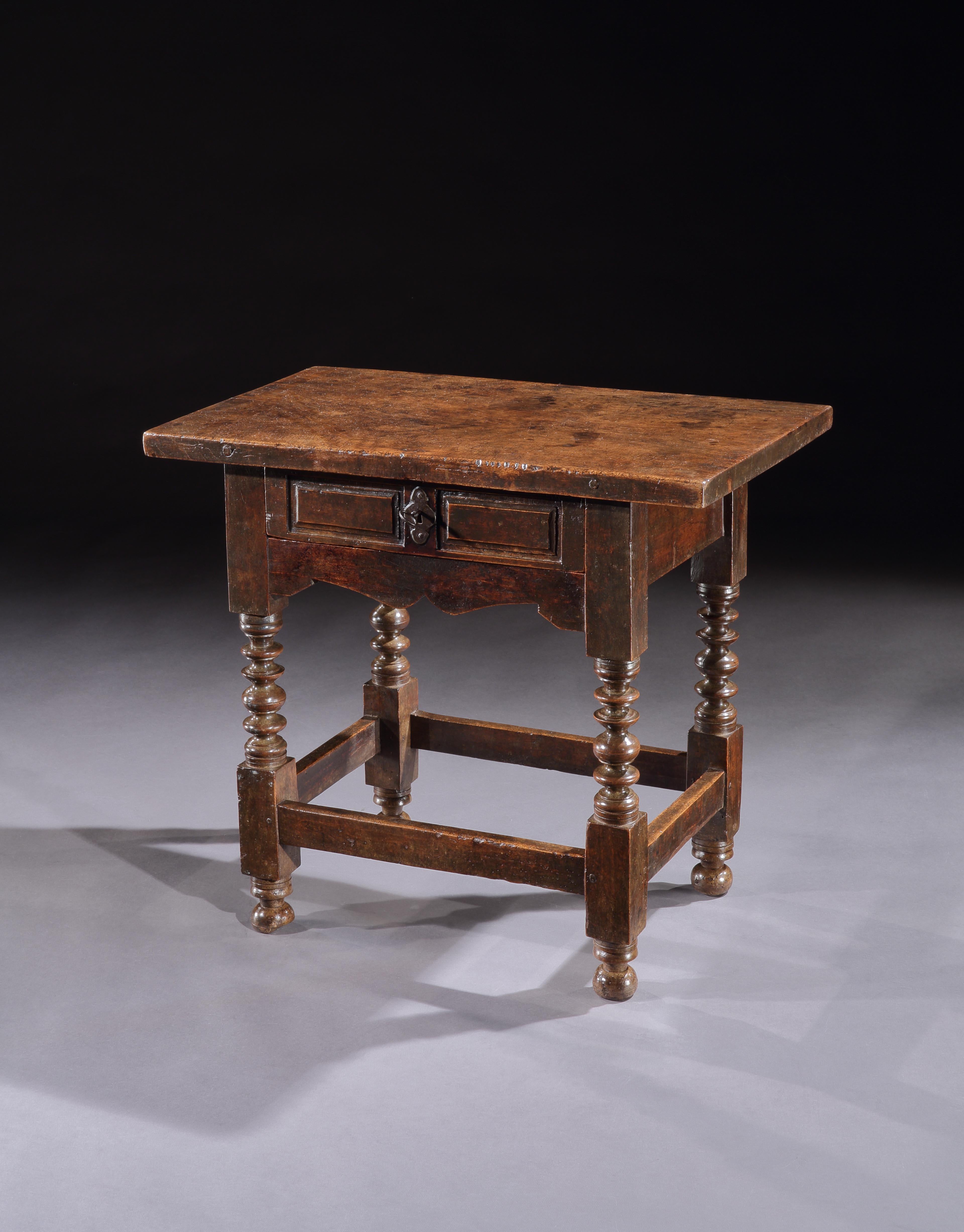 An exceptional, Spanish, Baroque, walnut sidetable

As fine an example of this classic model exhibiting all the desirable features of Spanish Baroque furniture as can be sourced. 

Spanish tables are prized for their characteristically thick,