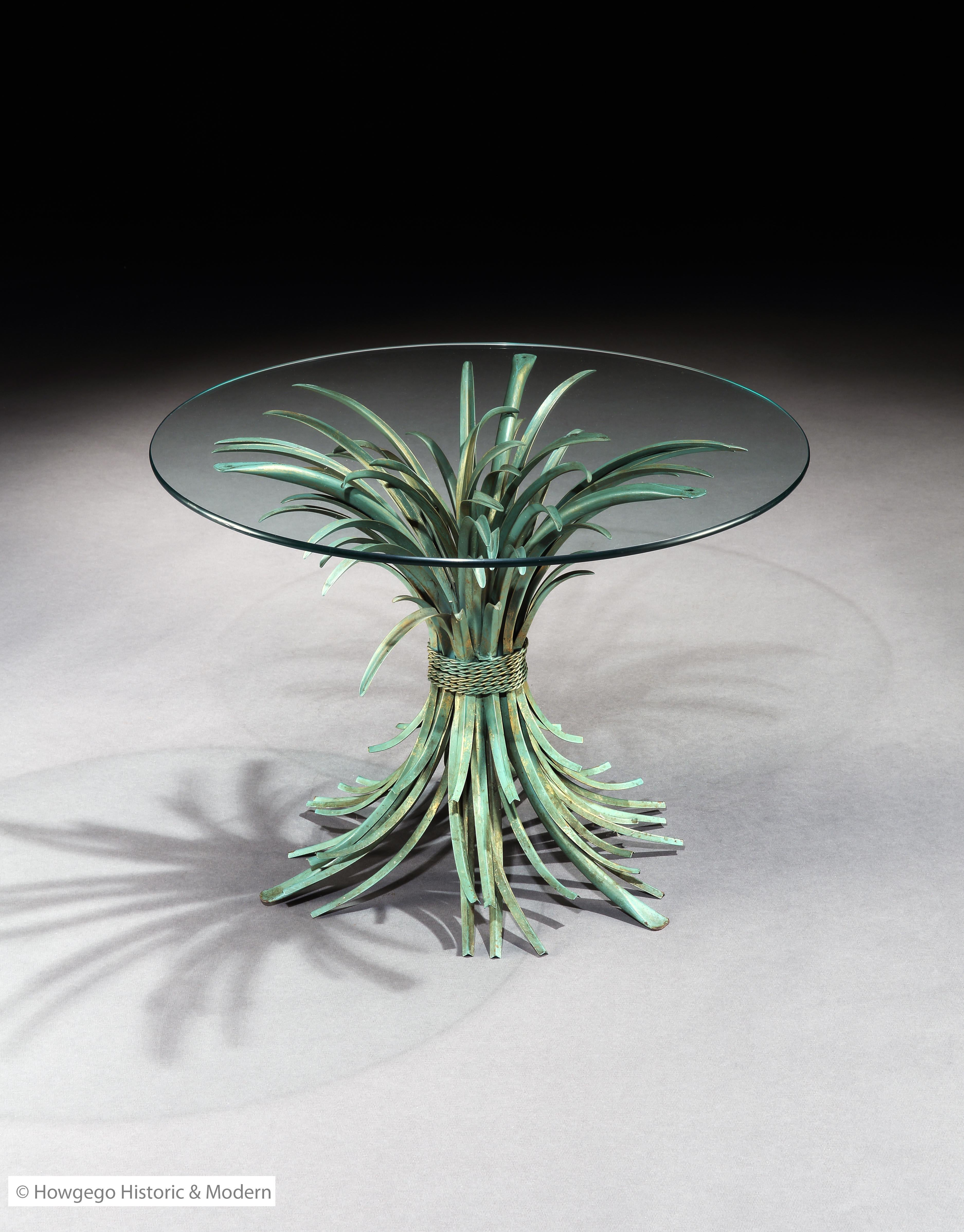 - Elegant Mid-Century Modern sofa or occasional table
- Most likely Maison Bagues, predating the infamous Coco Chanel sheaf of wheat table reputedly given to her by Salvador Dali which was probably inspired by this model
- Classic uncluttered fern
