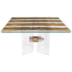 Table Square Venezia, in Glass and Venetian Briccola, Italy