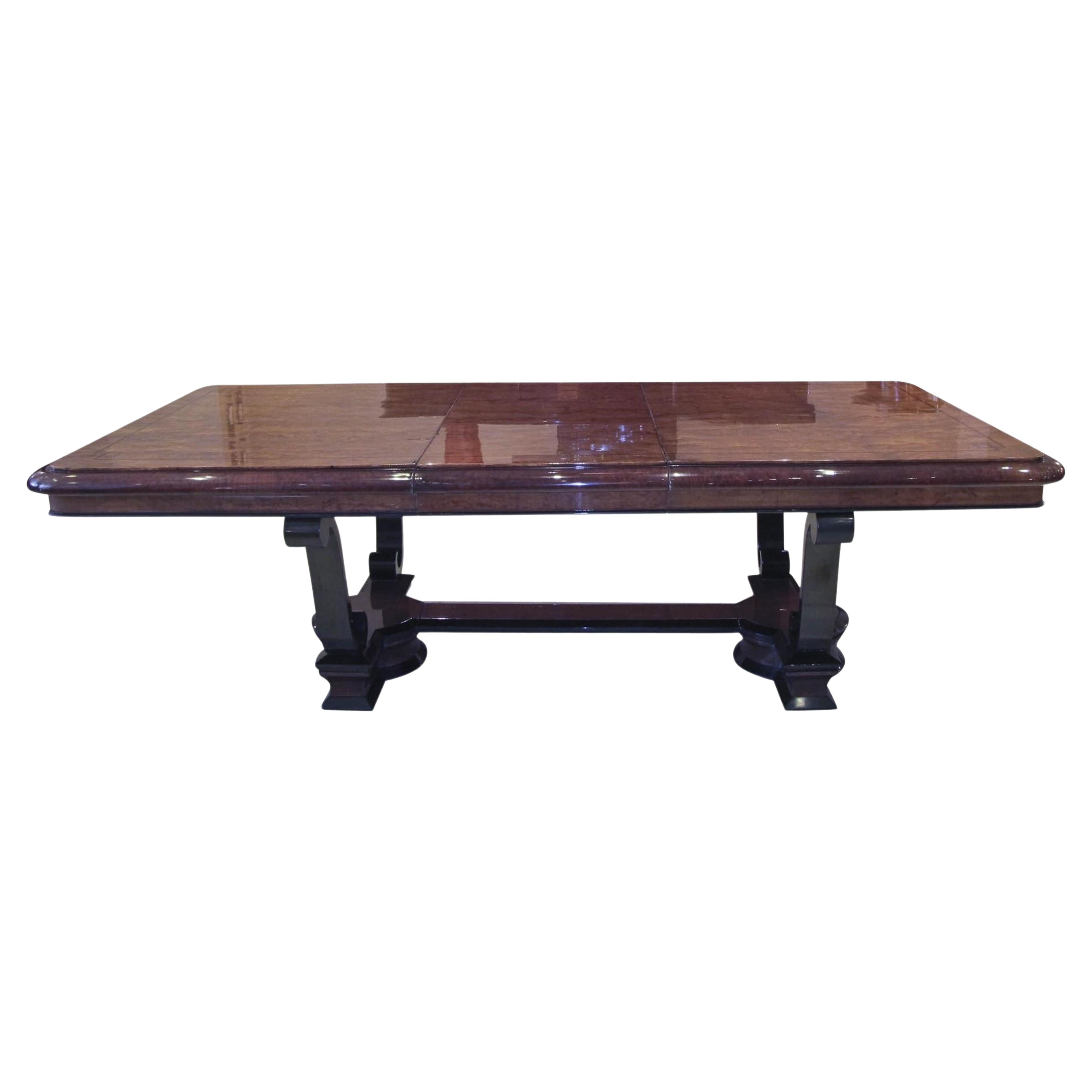 Style de table : Art Déco, 1920, bois, français, 10 personnes