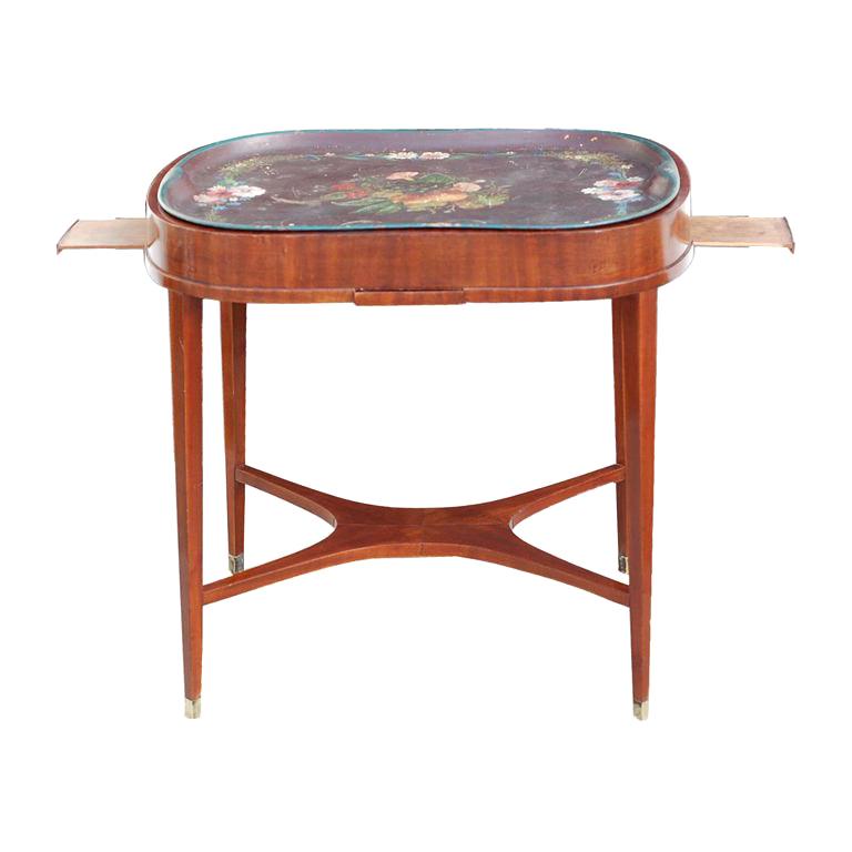 Table Swedish Mahogany Floral 19th Century Sweden For Sale