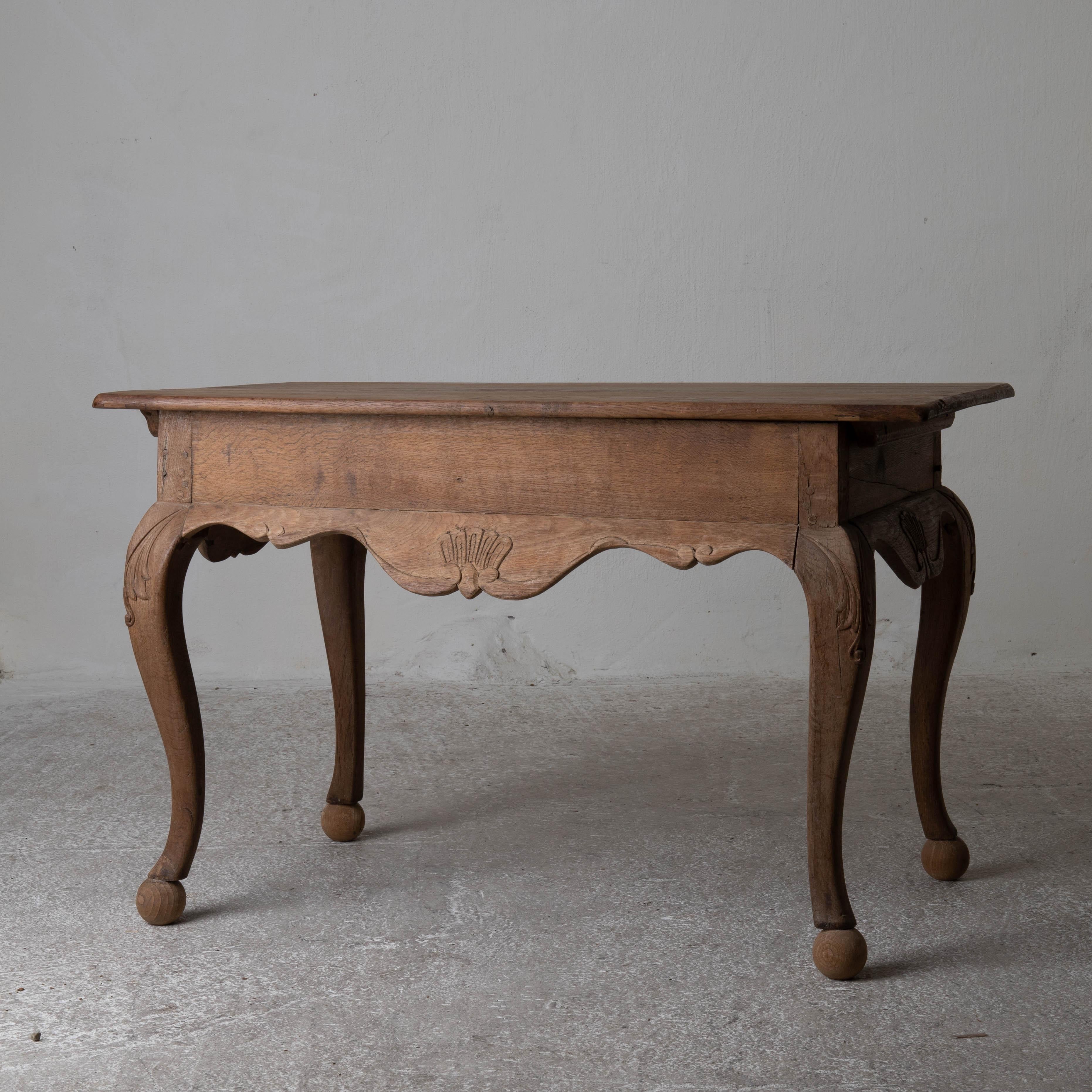 18th Century Table Swedish Rococo Period 1750-1775 Raw Finish Sweden For Sale
