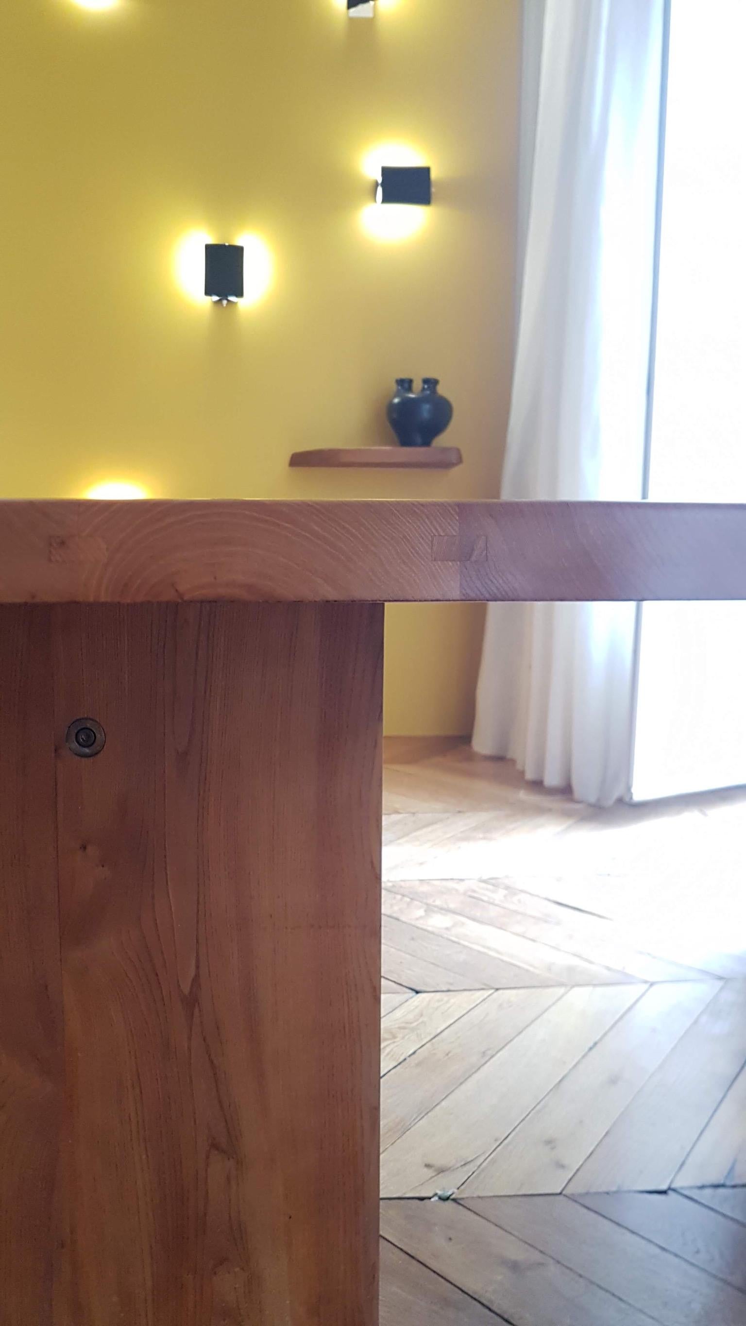 Table T 14 D Pierre Chapo, 1968 in French Elm 226 cm In Good Condition In Lyon, FR