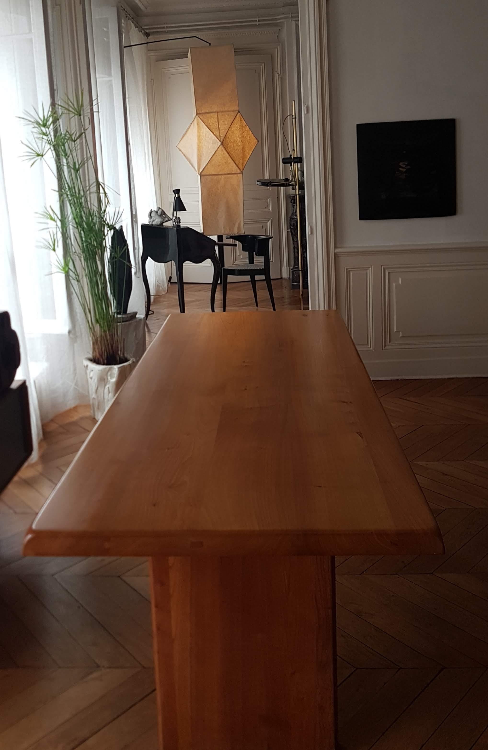 Mid-20th Century Table T 14 D Pierre Chapo, 1968 in French Elm 226 cm