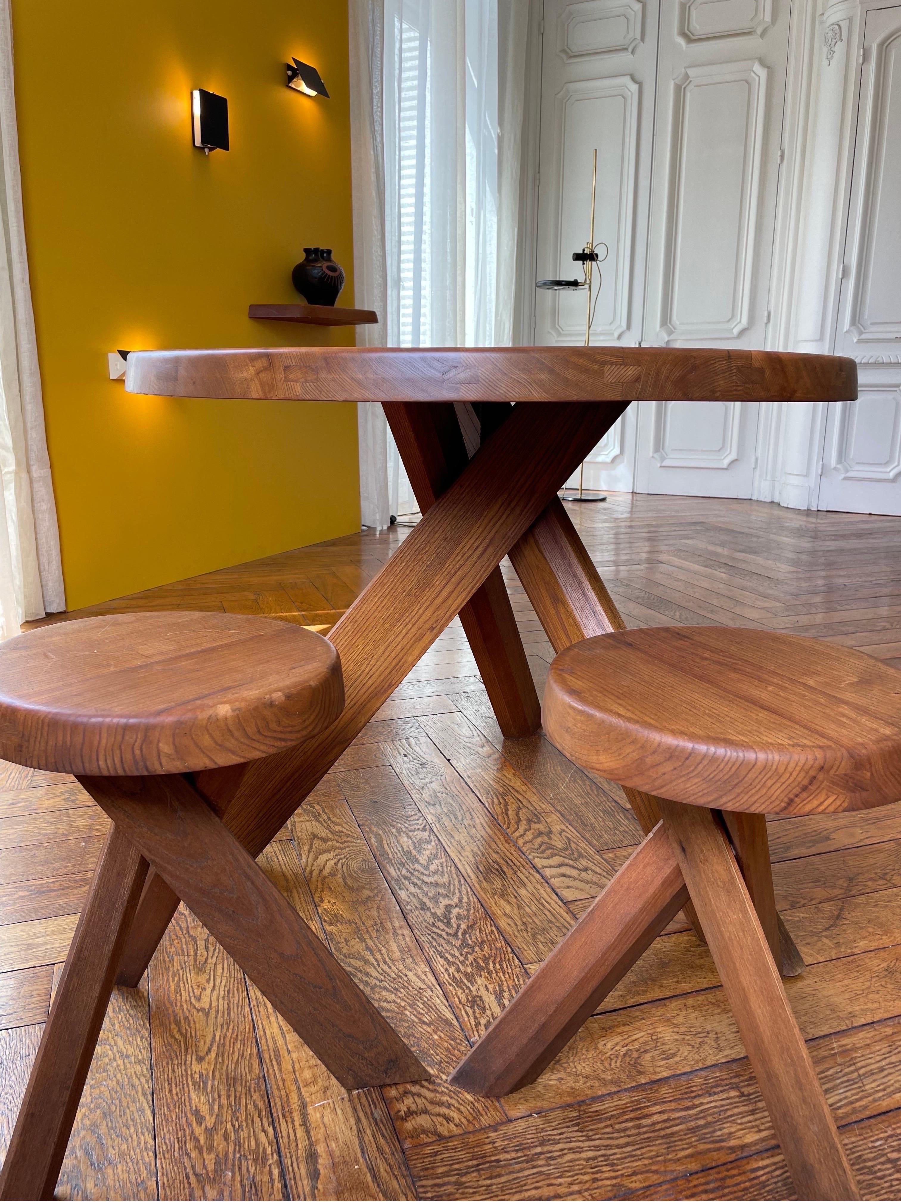 Table T 21 a by Pierre Chapo from 1978 in French Elm 5