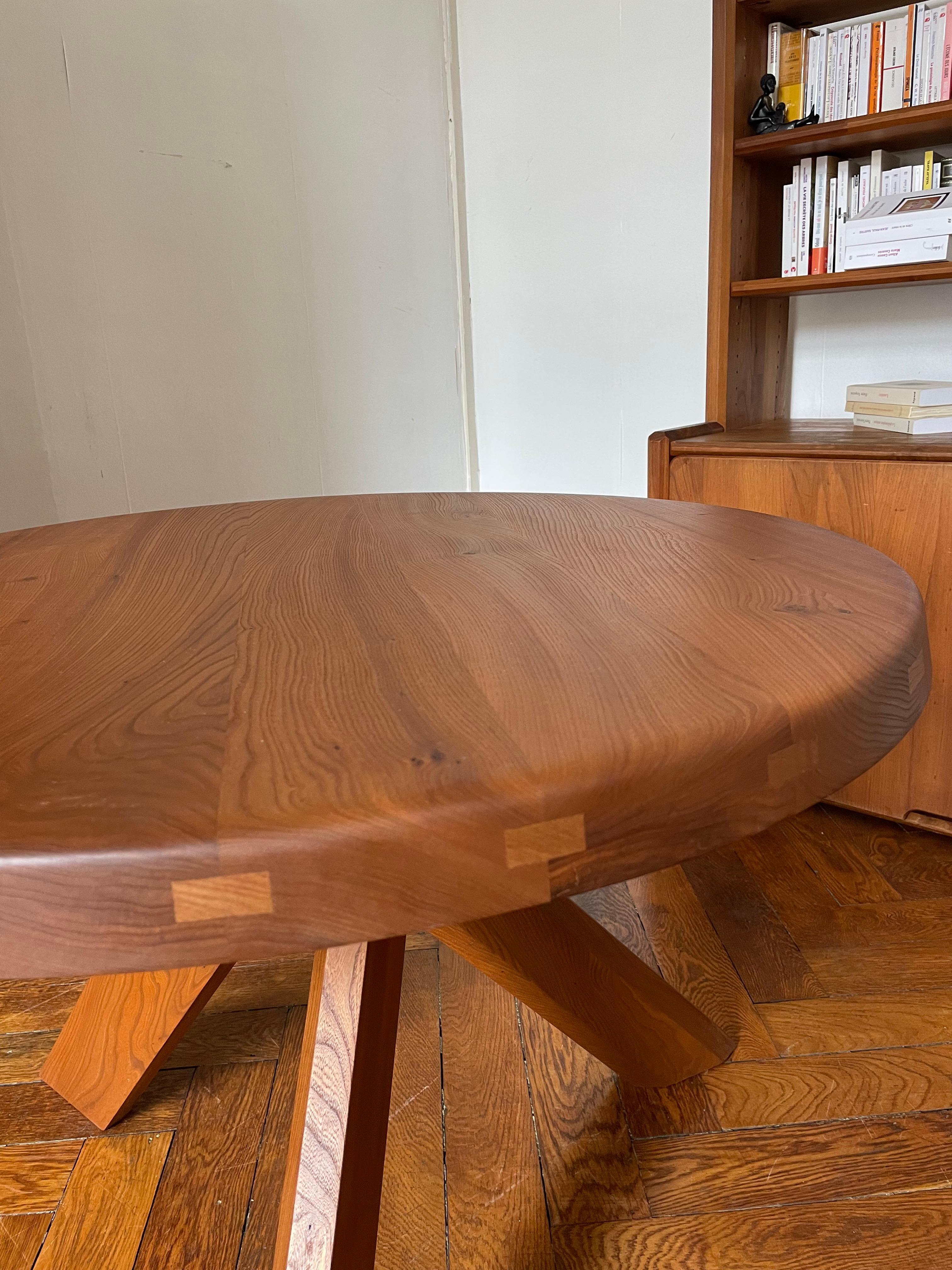 Mid-Century Modern Table T 21 A by Pierre Chapo from 1978 in French Elm.