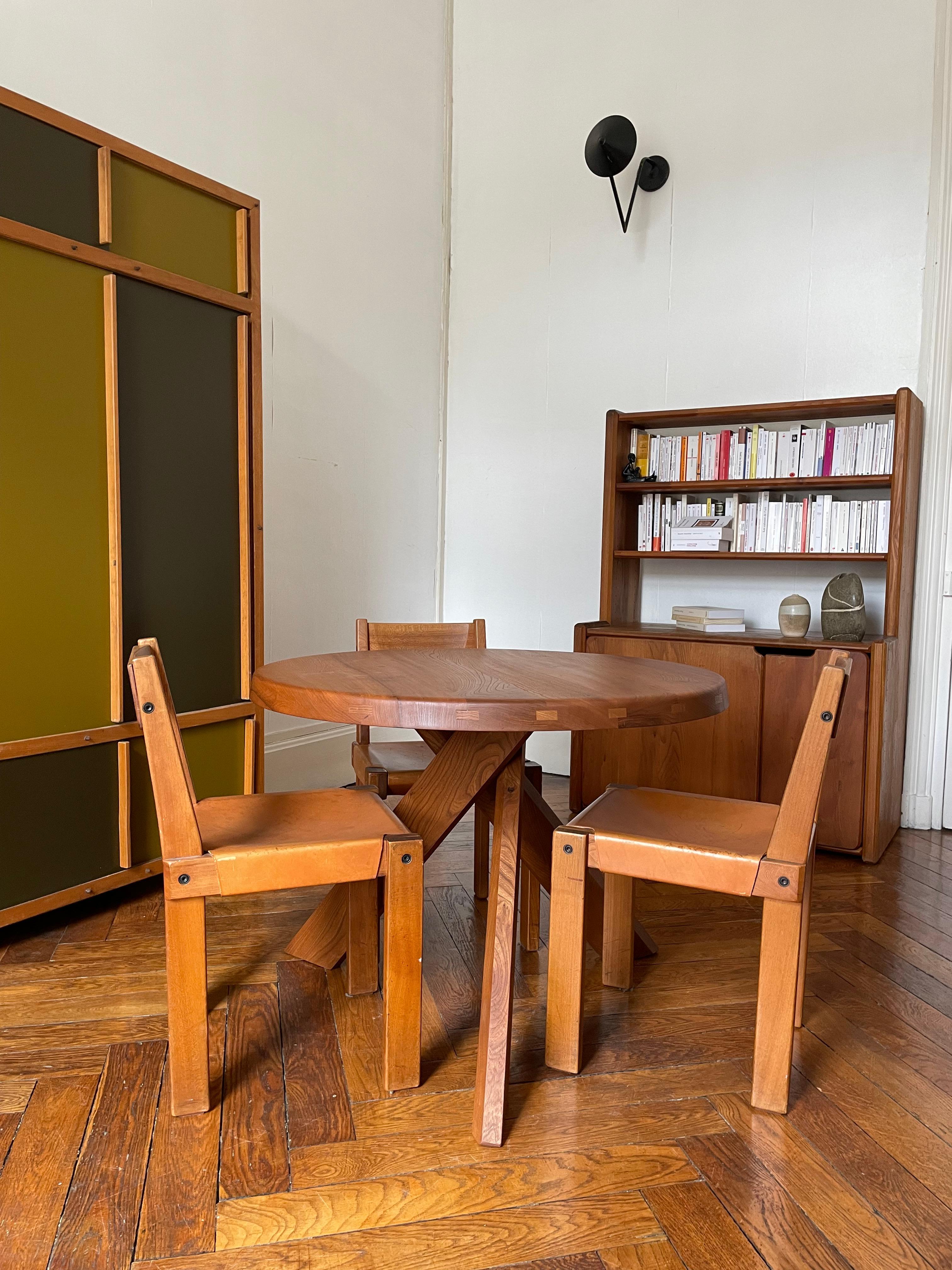 Table T 21 A by Pierre Chapo from 1978 in French Elm. In Good Condition In Lyon, FR