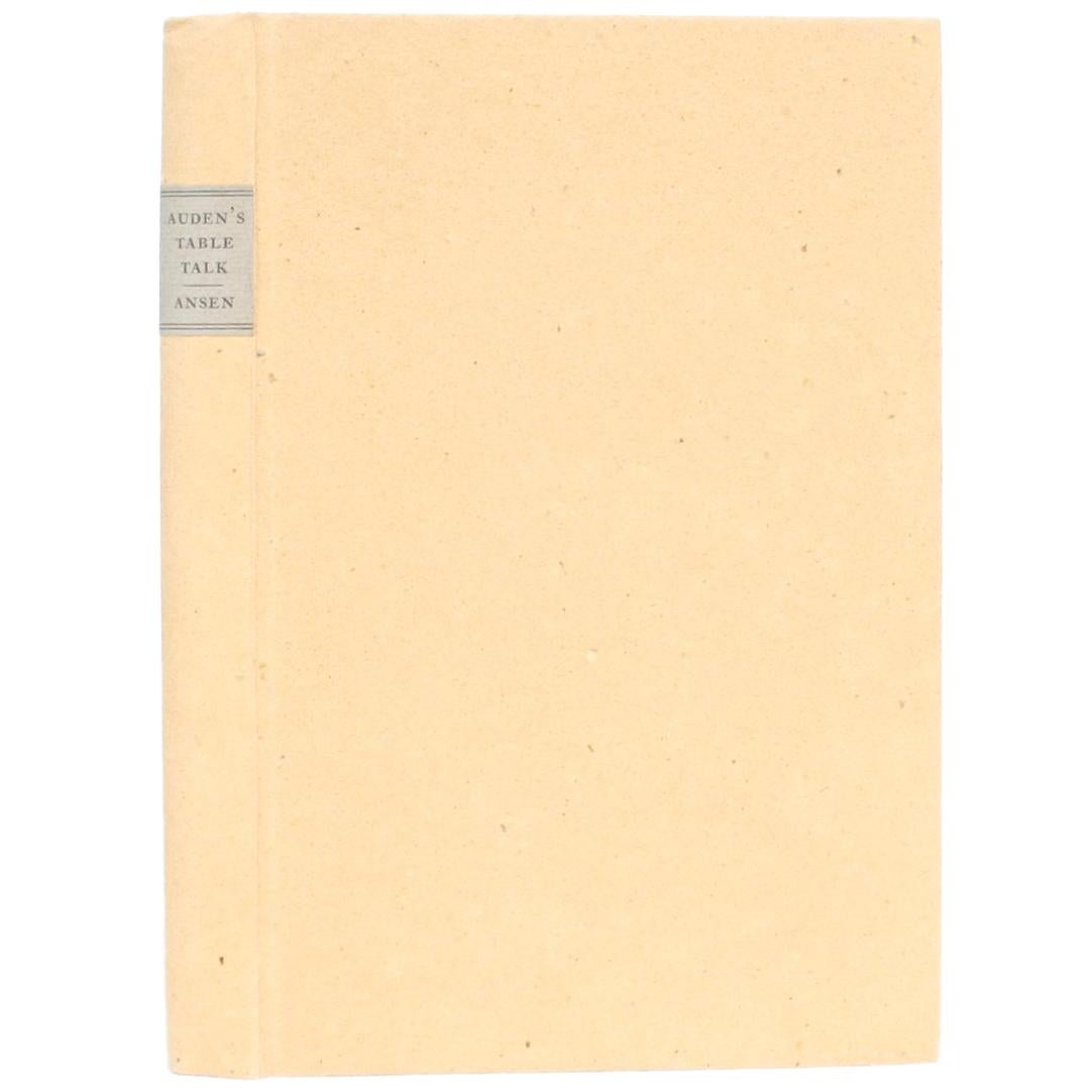 Table Talk of W.H. Auden by Alan Ansen, Limited Ed 1/150, 1st Ed For Sale
