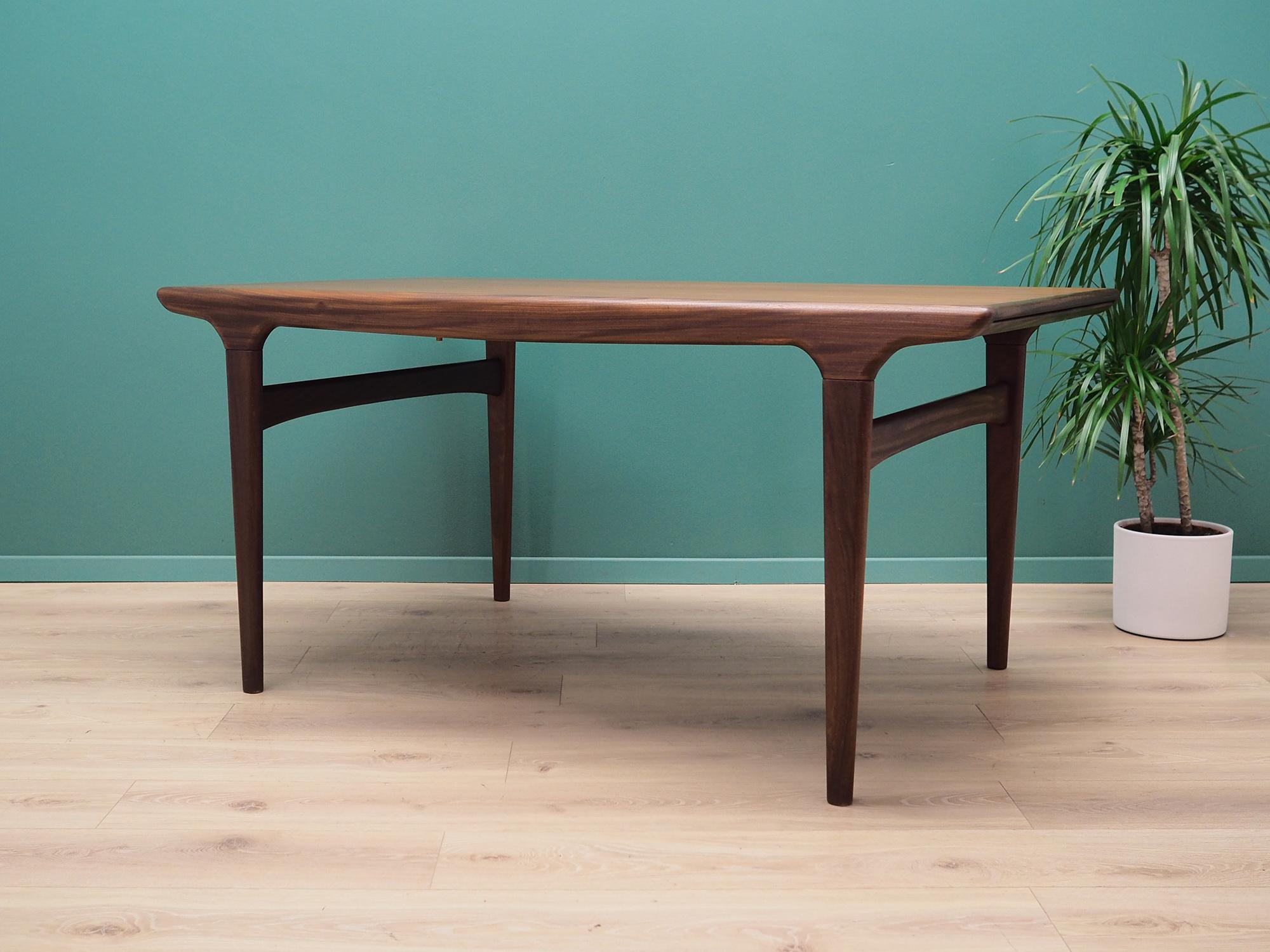 Veneer Table Teak, Danish Design, 1970s, Designer Johannes Andersen, Producer Uldum For Sale