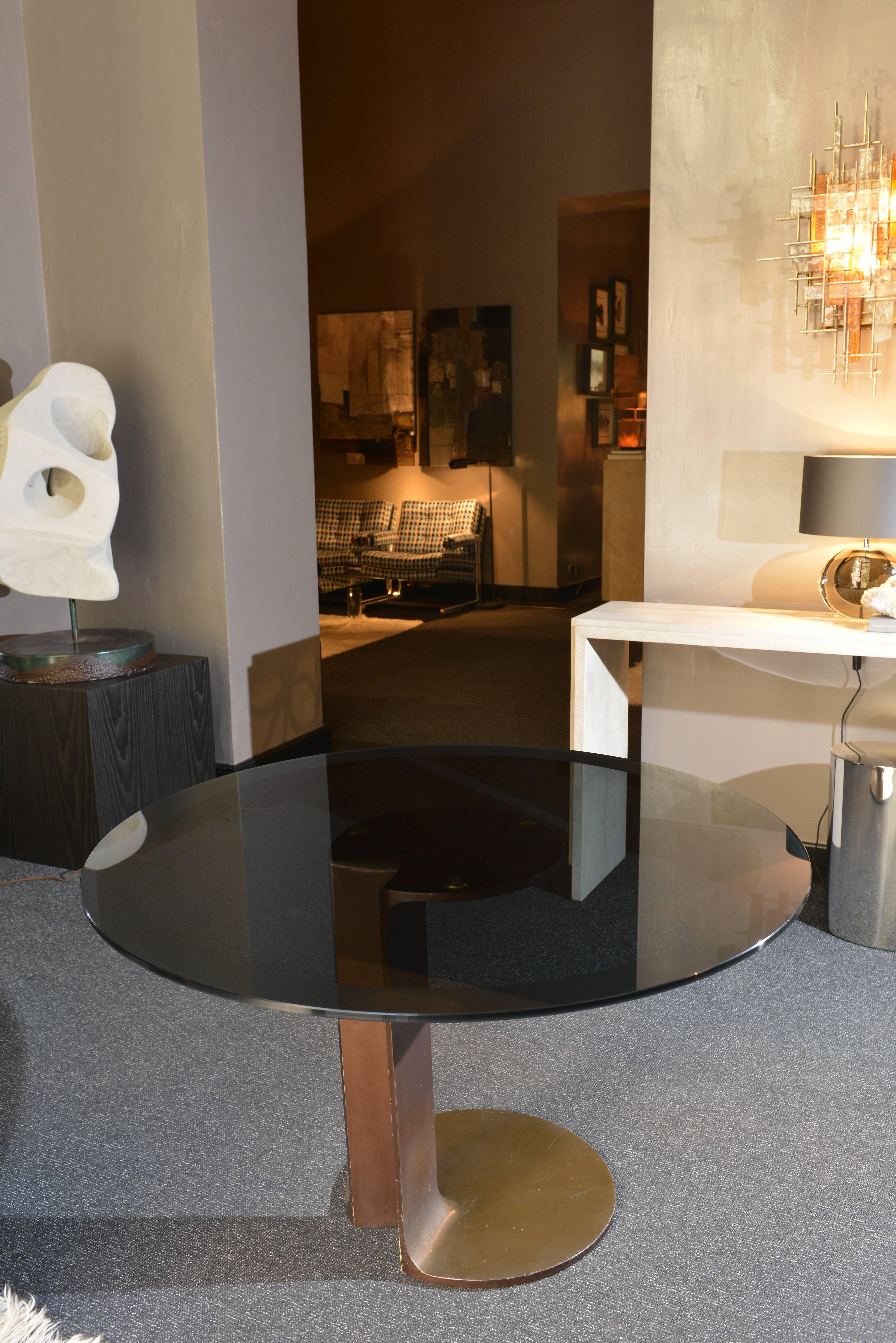 Table TL59 in Bronze and Glass by Afra and Tobia Scarpa, Italy, 1975 1