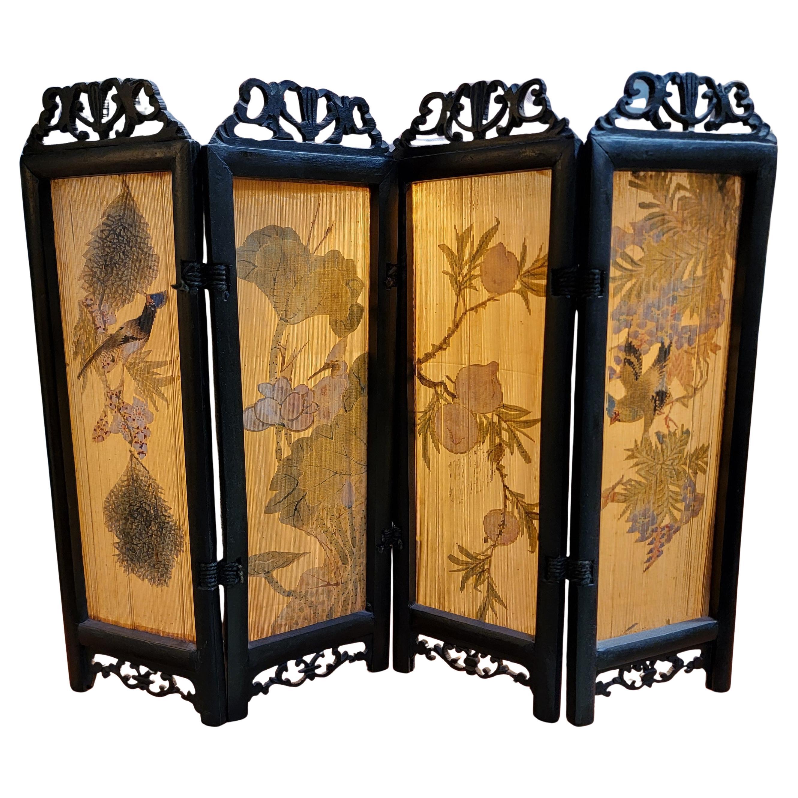 Table Top Chinese Folding Screen Hand Painted