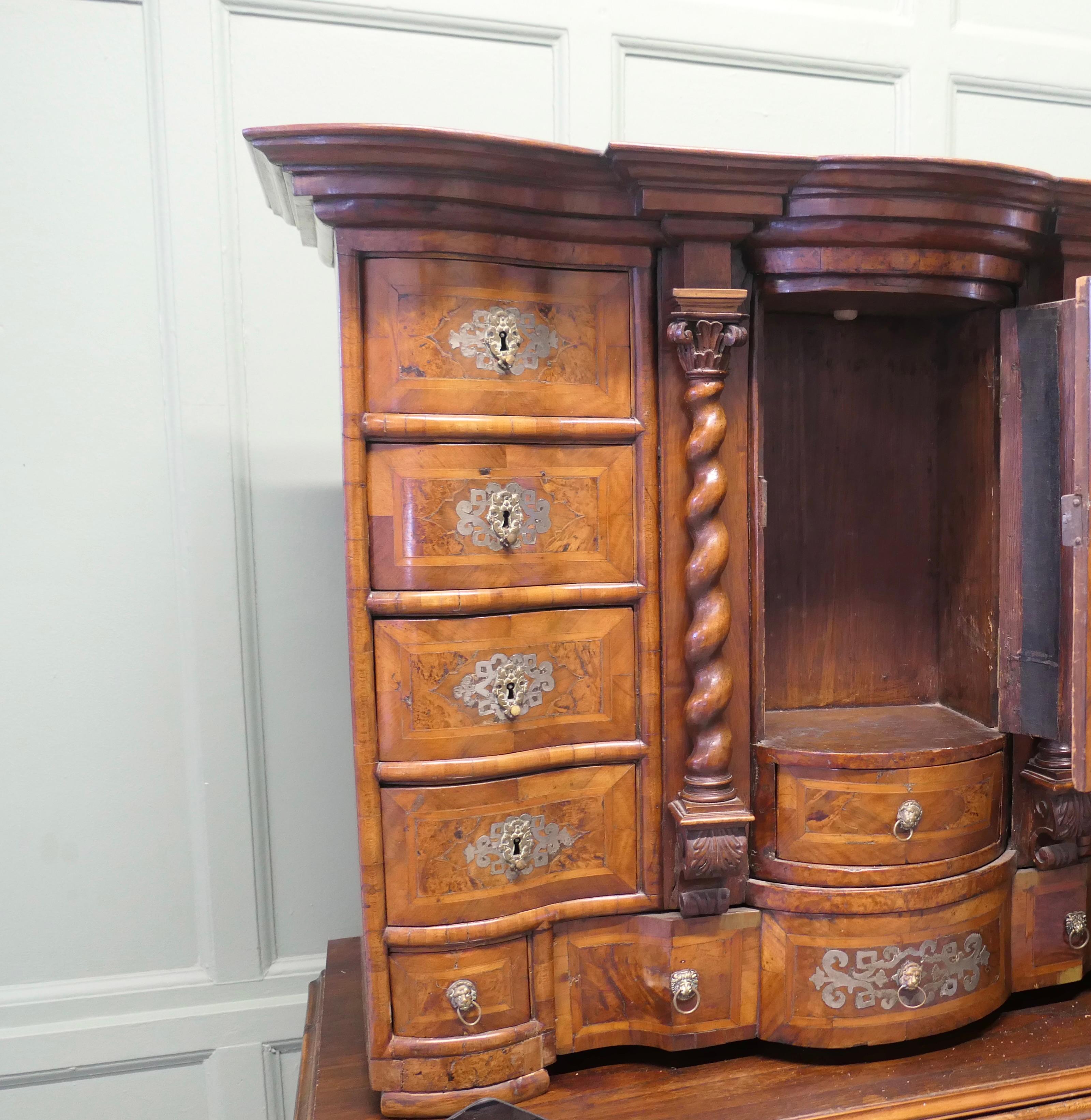 William and Mary Table Top Escritoire with Revolving Tabernacle For Sale
