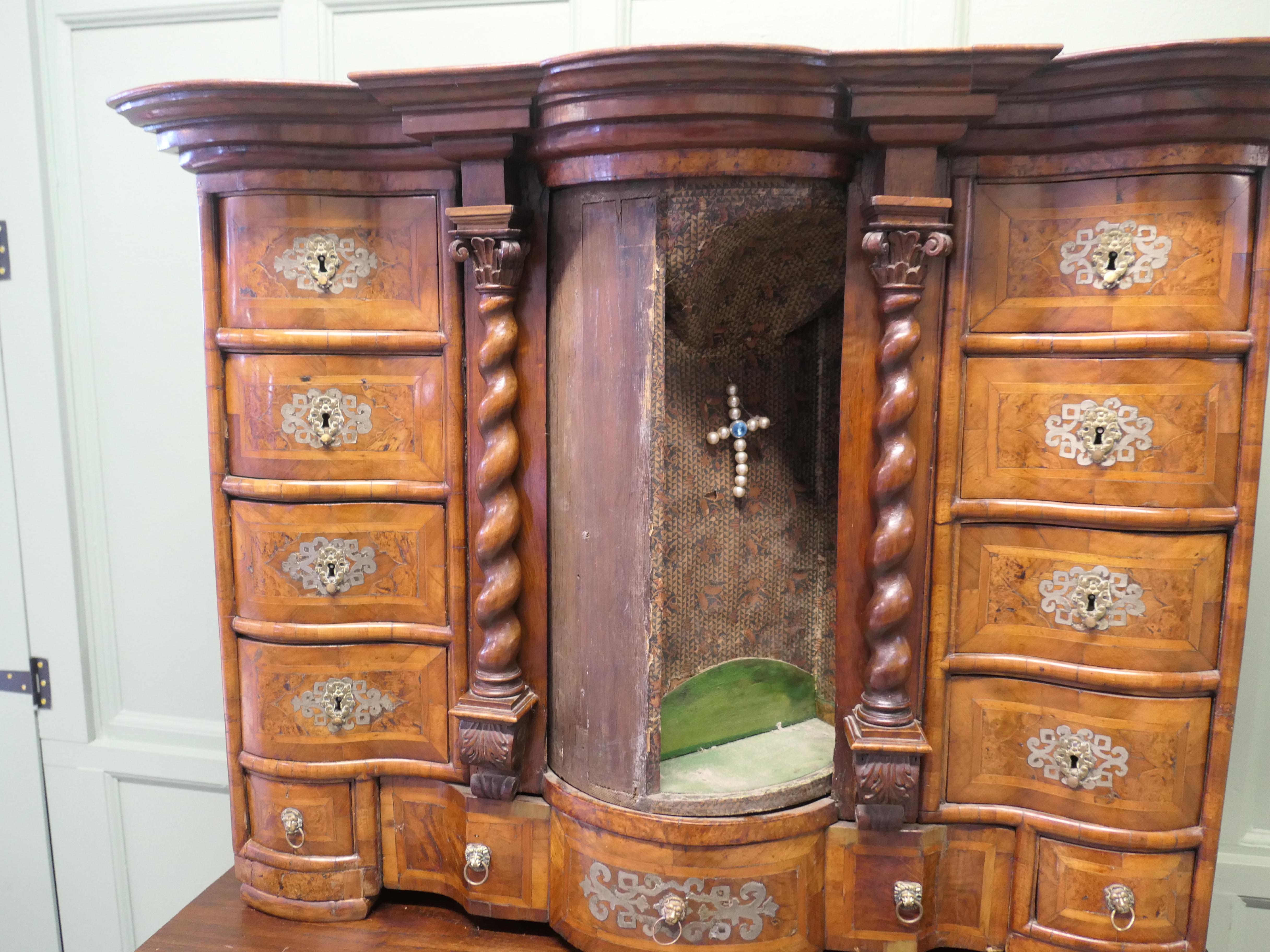 Walnut Table Top Escritoire with Revolving Tabernacle For Sale