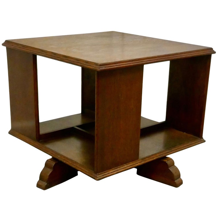 Table Top Oak Revolving Bookcase For Sale at 1stDibs