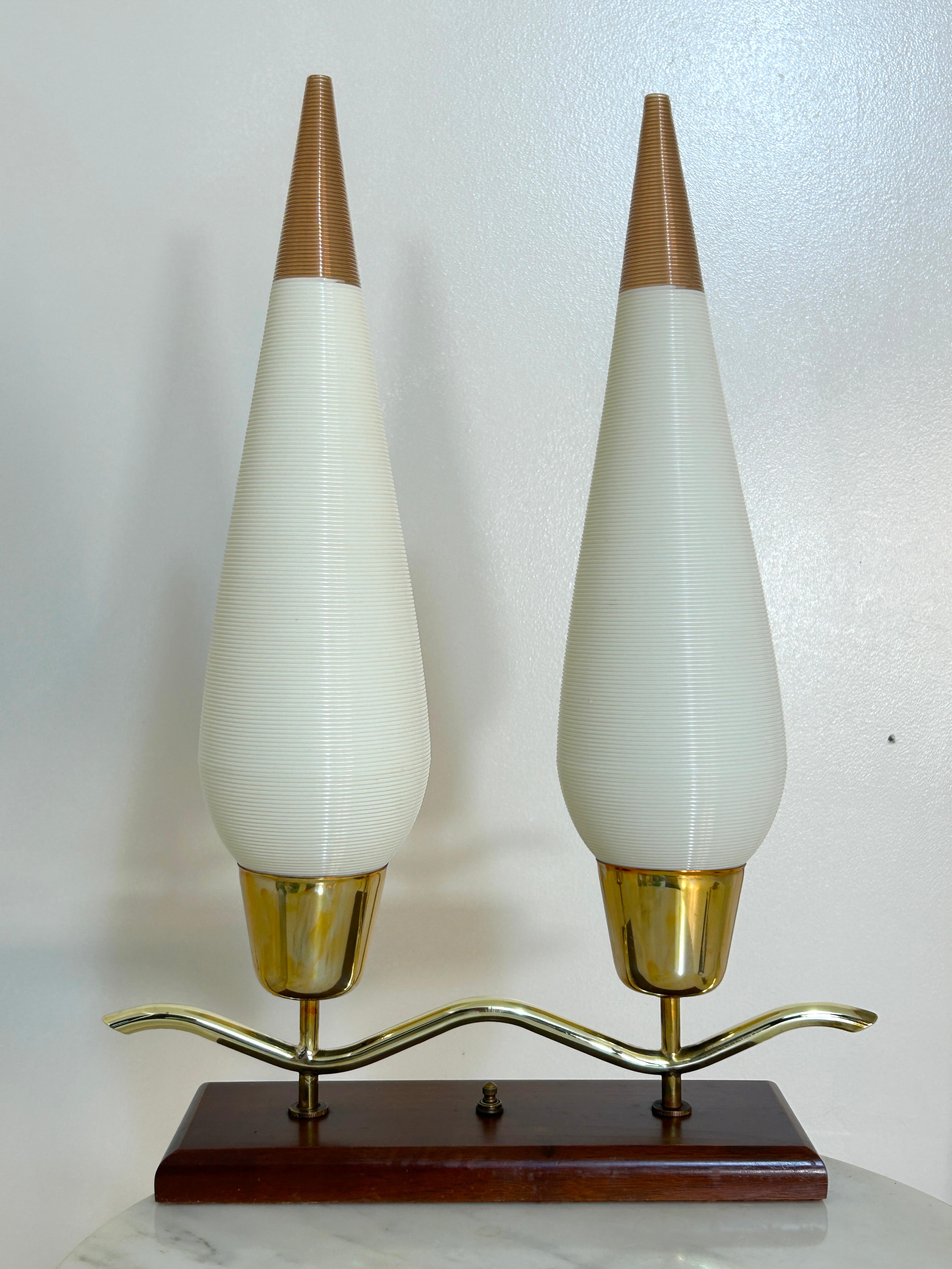 Mid-Century Modern Table Top Rotaflex double shade lamp For Sale