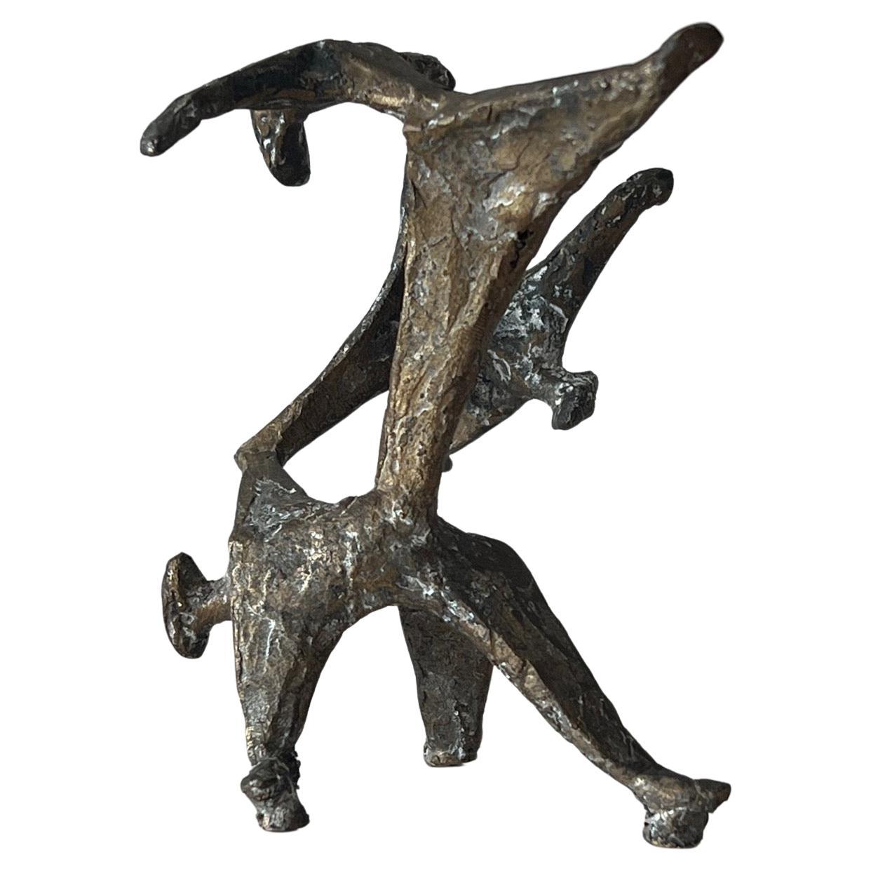 Tisch-Skulptur mit Tischplatte von Anne Van Kleeck aus Bronze
