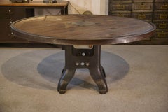 Table à tourette industrielle avec piètement en fonte, années 1950
