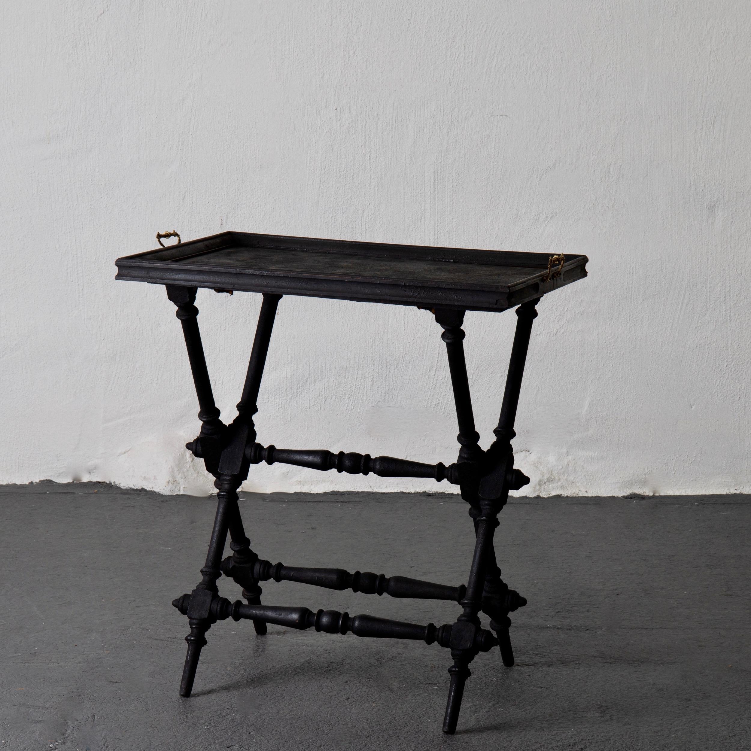 Revival Table Tray Swedish Black, 19th Century, Sweden