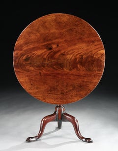Table, Tripod, Tilt-Top, Mahogany, Flame-Figured, Column, Vase, Cabriole