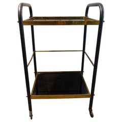 Table Unit on Wheels-Brass and Iron
