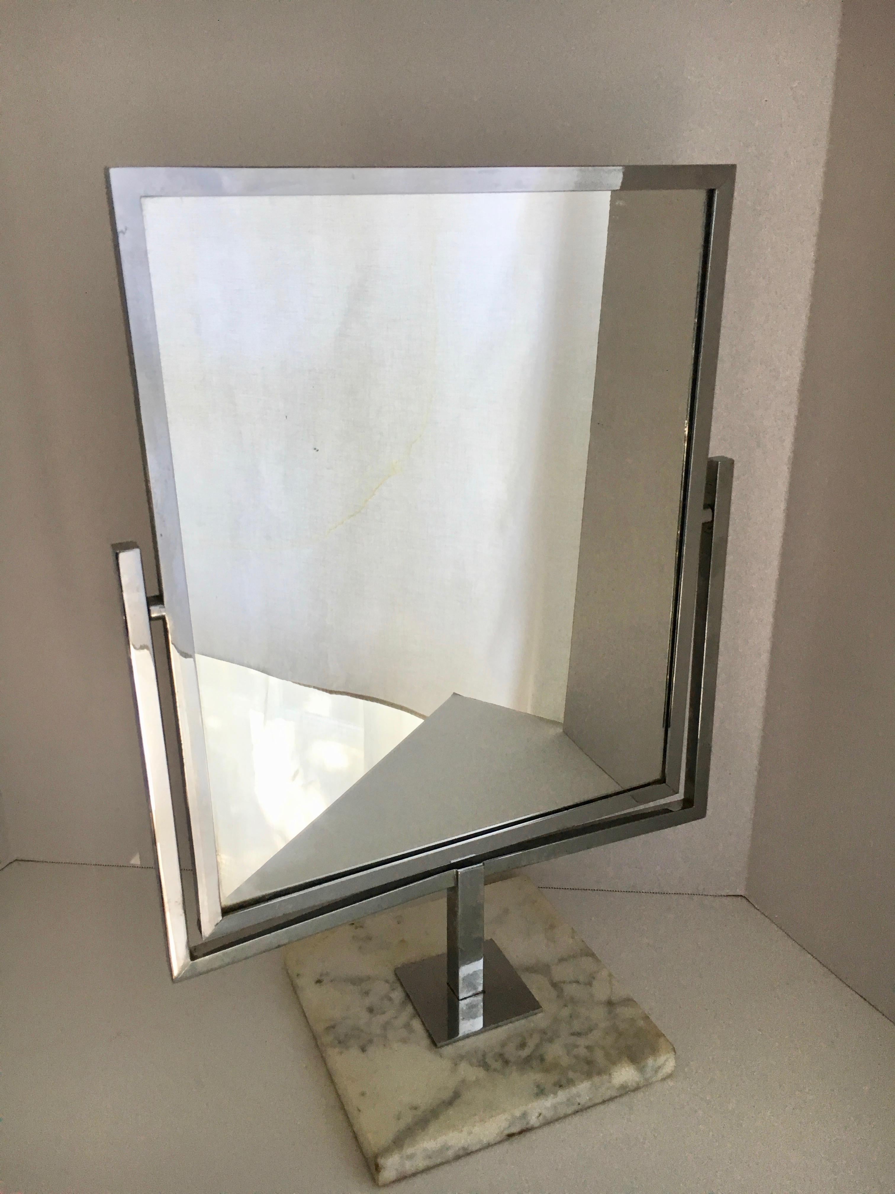 Table Vanity Mirror on Marble Base after Charles Hollis Jones 1