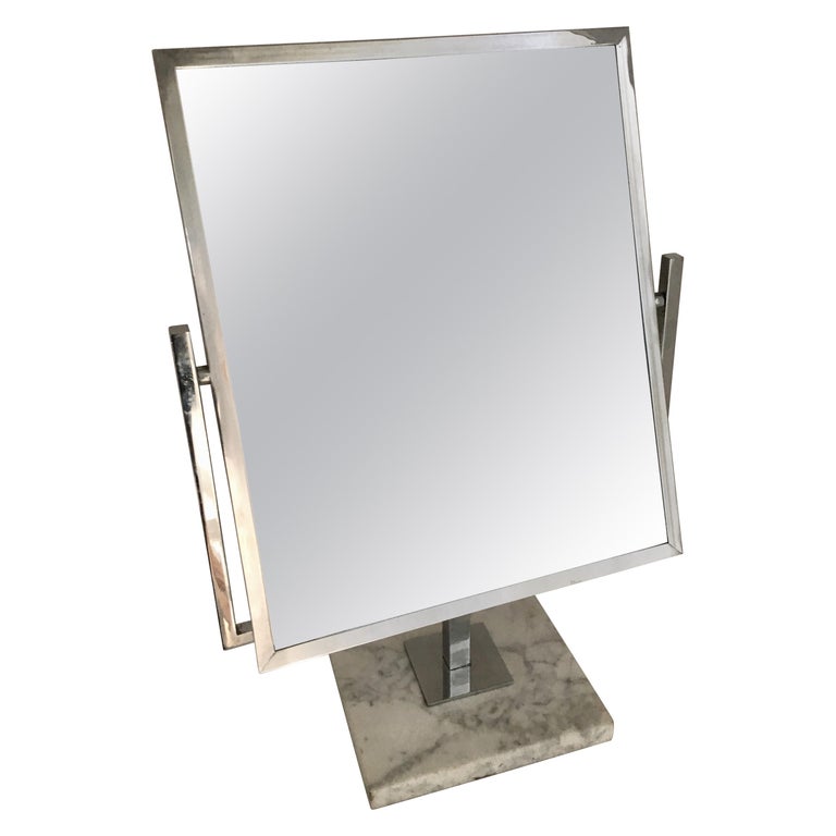 Table Vanity Mirror on Marble Base after Charles Hollis Jones at 1stDibs