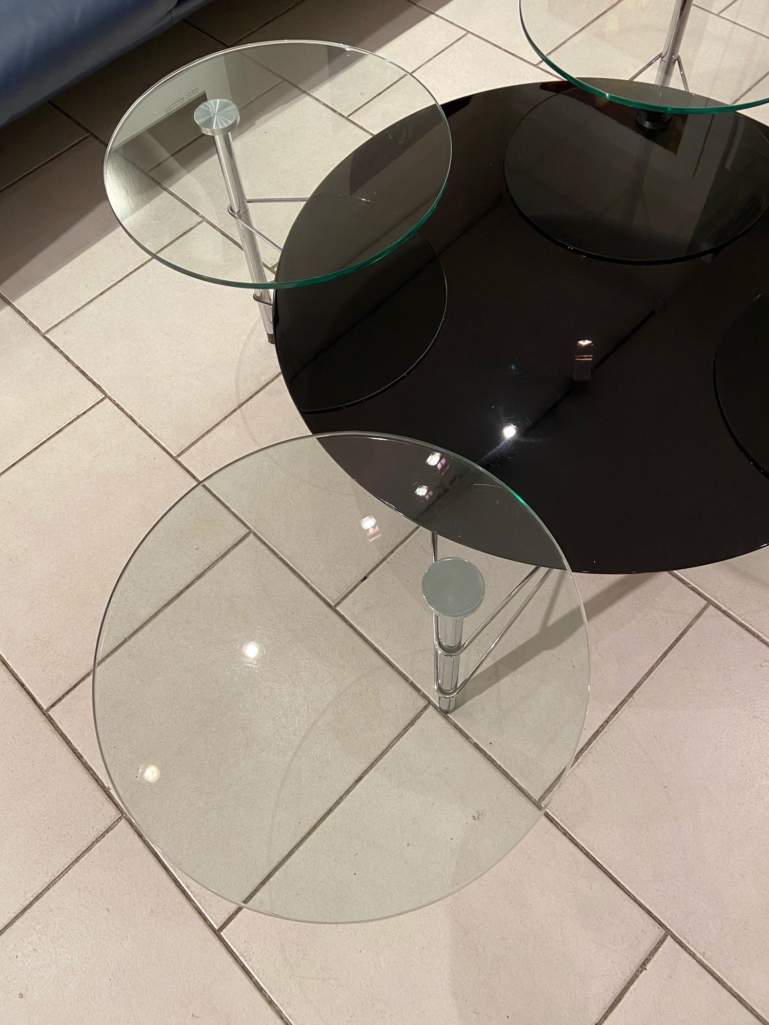 Table Verre Noir, Michel Boyer Bon état - En vente à Saint Ouen, FR
