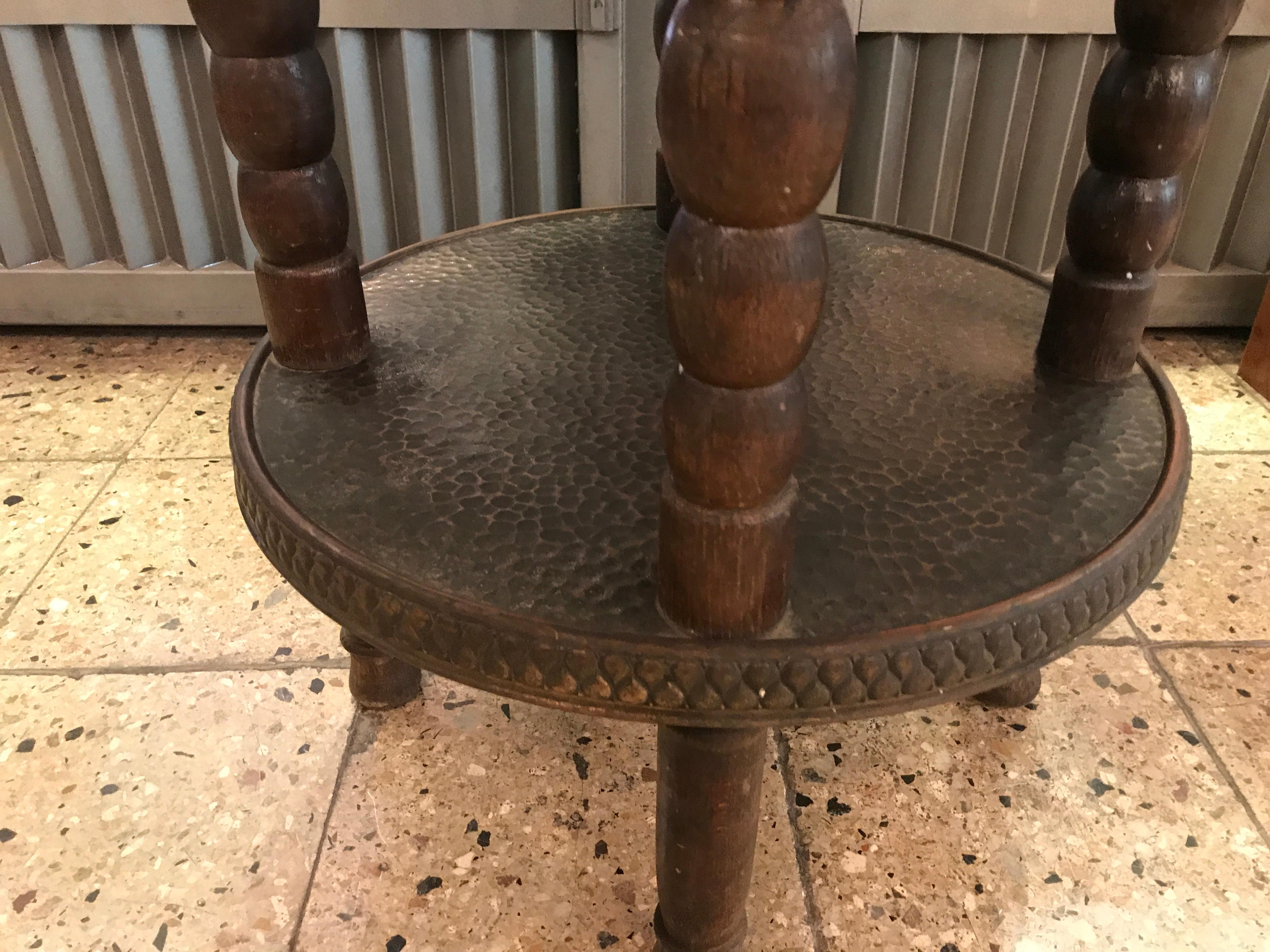 Austrian Table Viennese Secession, 1900, Wood and Bronze For Sale