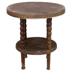 Antique Table Viennese Secession, 1900, Wood and Bronze
