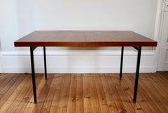 Table vintage moderniste teck Paul Geoffroy Roche Bobois 1960