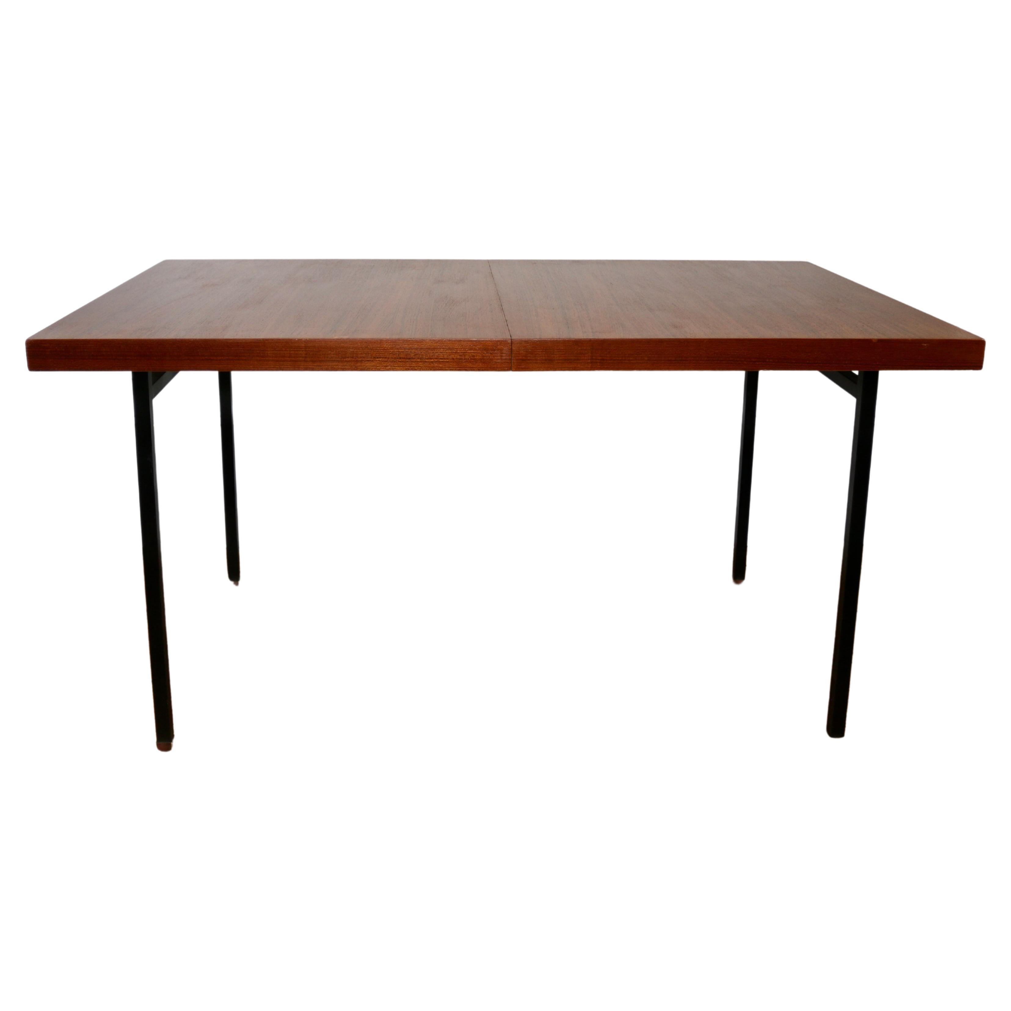 Table vintage moderniste teck Paul Geoffroy Roche Bobois 1960 For Sale