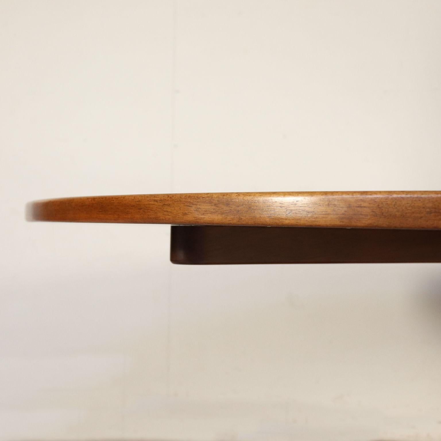 Italian Table Walnut Concentric Slices Vintage, Italy, 1950s