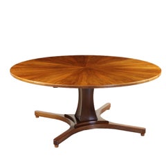 Table Walnut Concentric Slices Vintage, Italy, 1950s
