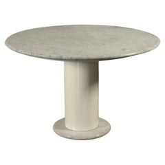 Table White Marble Solid Lacquered Wood, Italy, 1970s