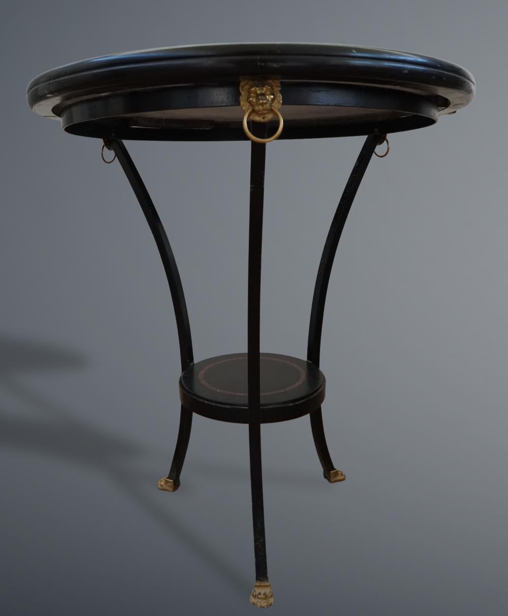 20th Century Table with Black Marble Top Inlaid For Sale
