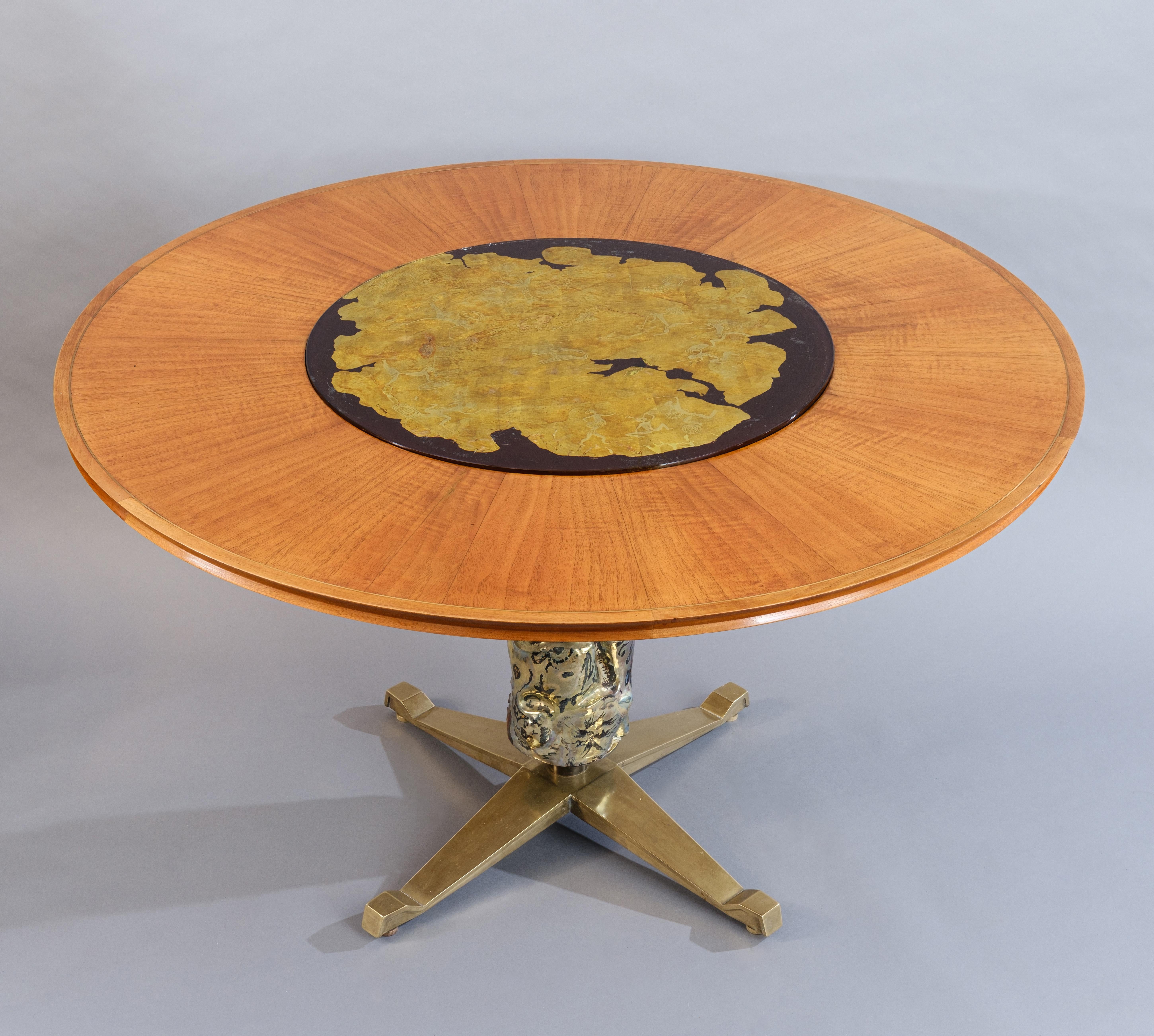 Table with central column in majolica Prod. Vittorio Bega Furniture Bologna For Sale 6