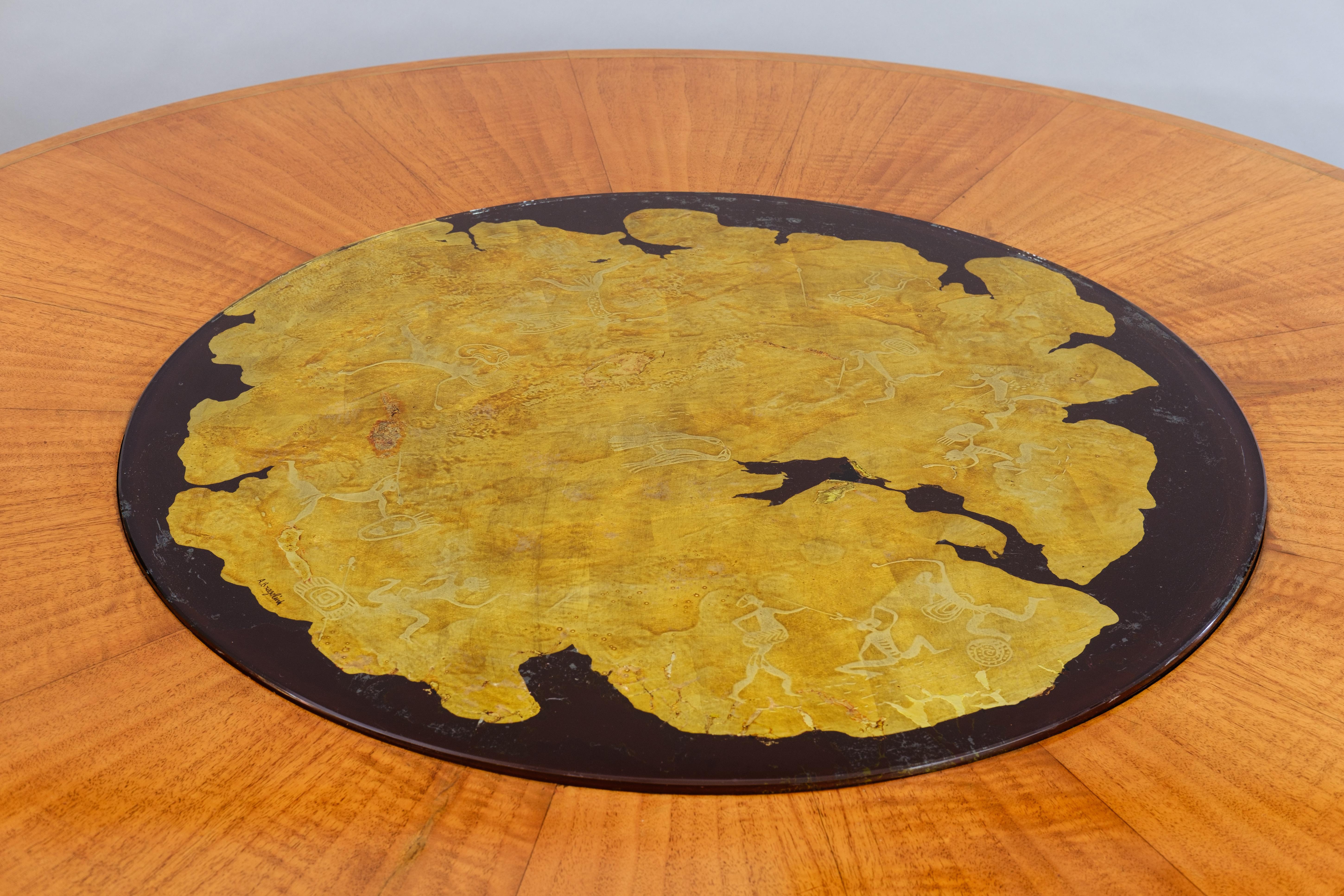 Table with central column in majolica Prod. Vittorio Bega Furniture Bologna For Sale 2