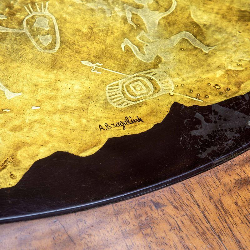 Table with central column in majolica Prod. Vittorio Bega Furniture Bologna For Sale 3