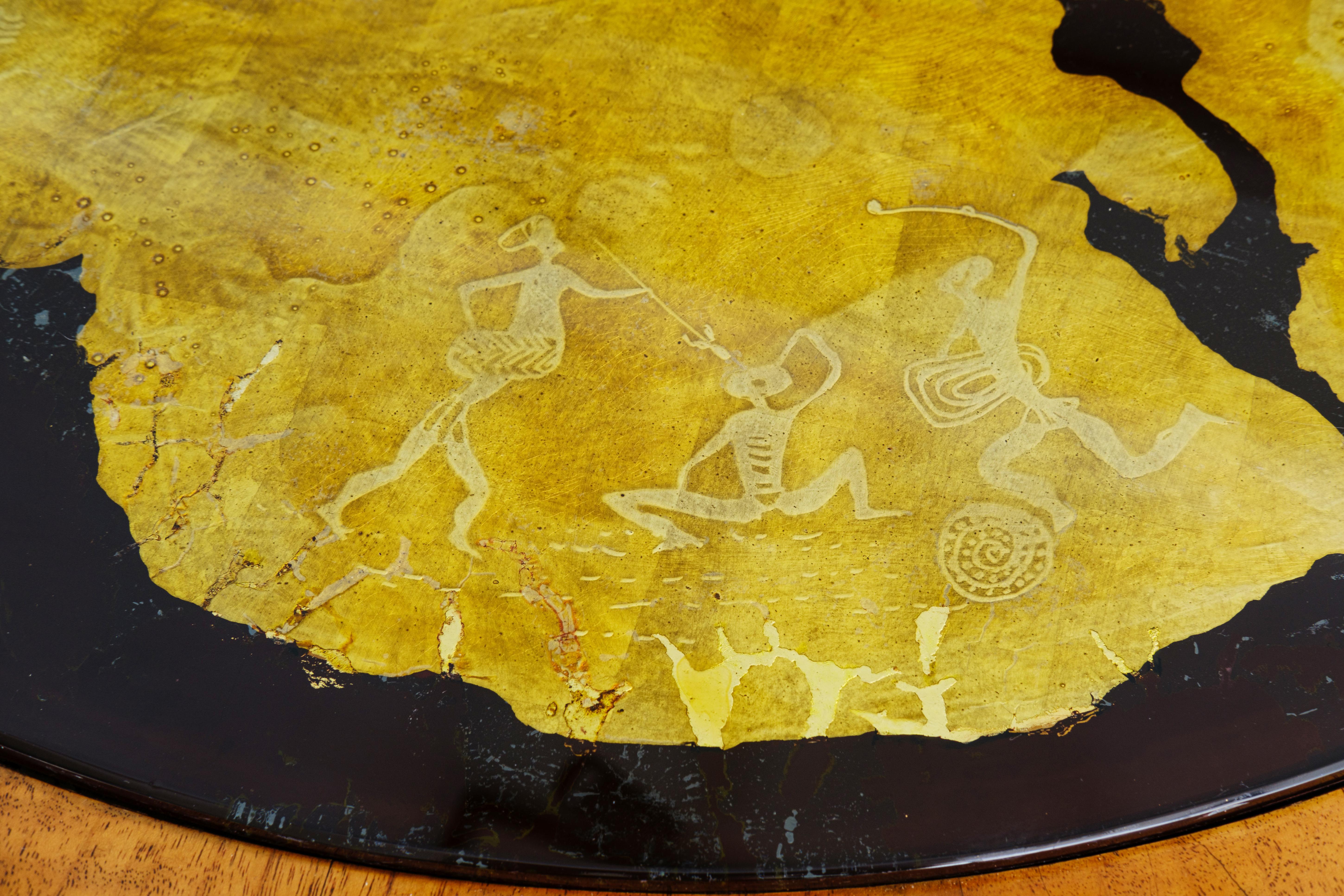 Table with central column in majolica Prod. Vittorio Bega Furniture Bologna For Sale 4