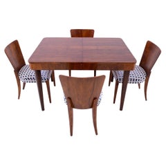 Table avec chaises conçues par J. Halabal des années 1930, Tchécoslovaquie. Après r