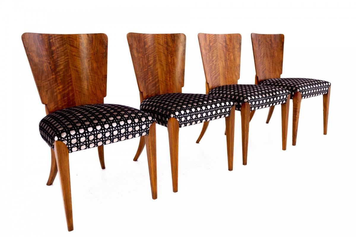 Art Deco Table with chairs designed by J. Halabala from the 1930s, Czechoslovakia.