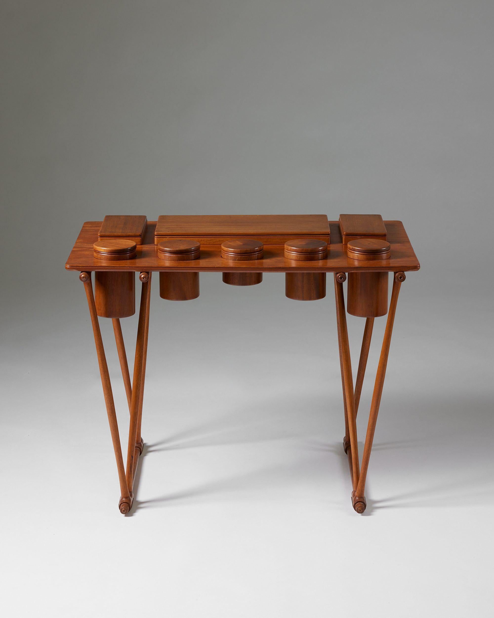 Mid-Century Modern Table with compartments designed by Brockmann Petersen for Louis G Thiersen