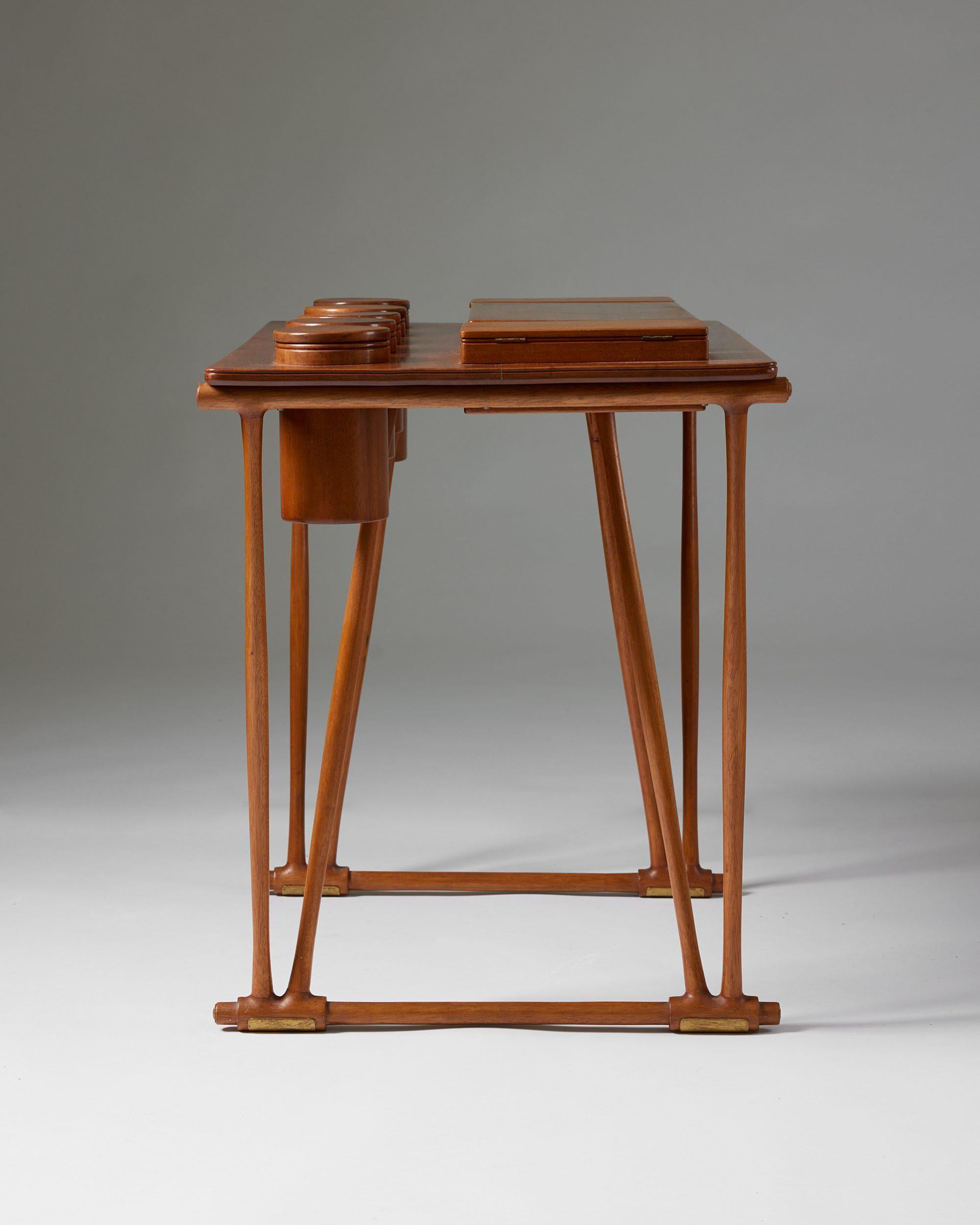 Danish Table with compartments designed by Brockmann Petersen for Louis G Thiersen