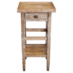 Table with Drawer Art Deco, France, 1930, Material : Wood Pickled Oakand bronze