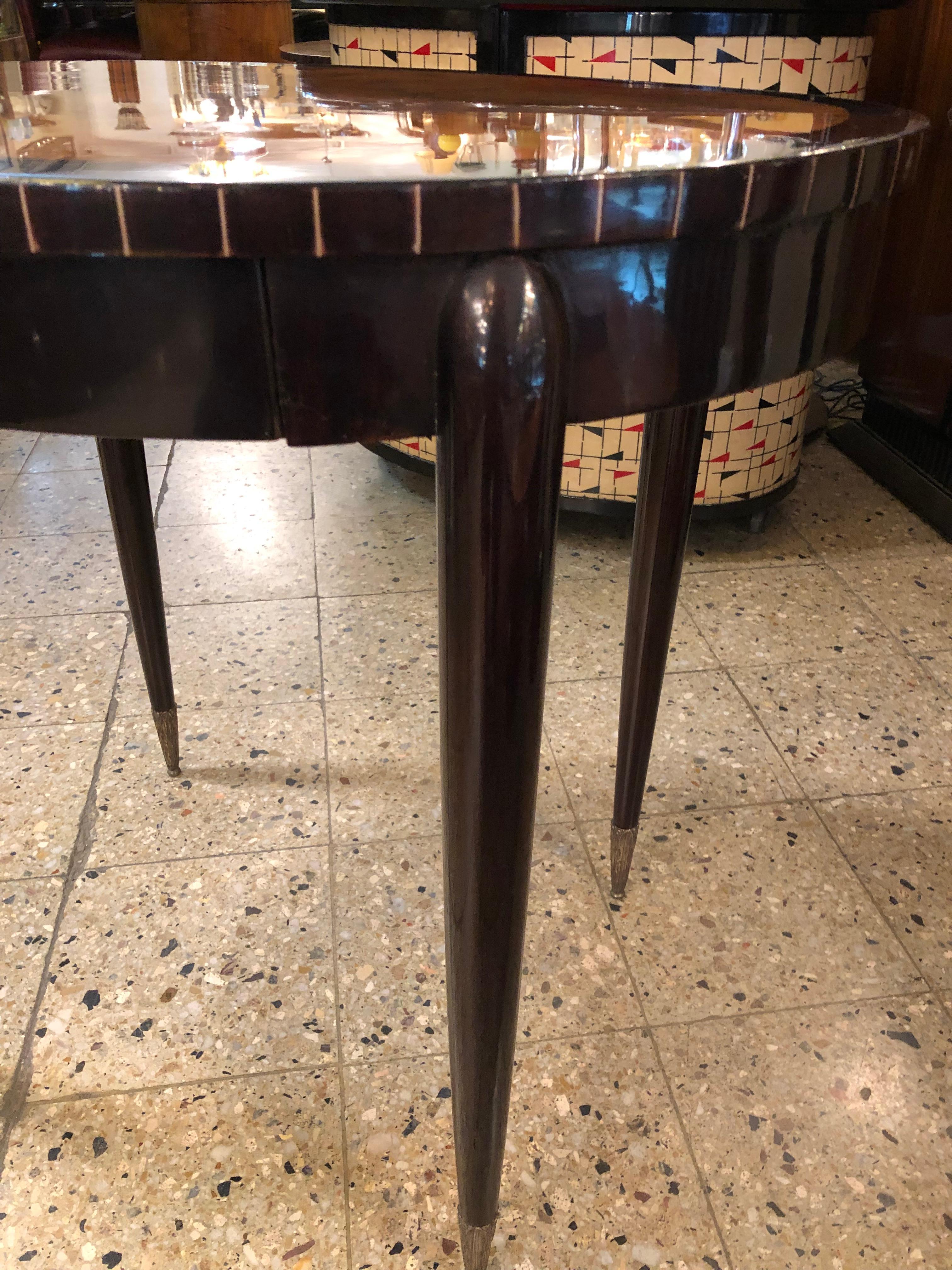 Table with Drawer in Wood and Silver Plated Bronze, 1920, France For Sale 8