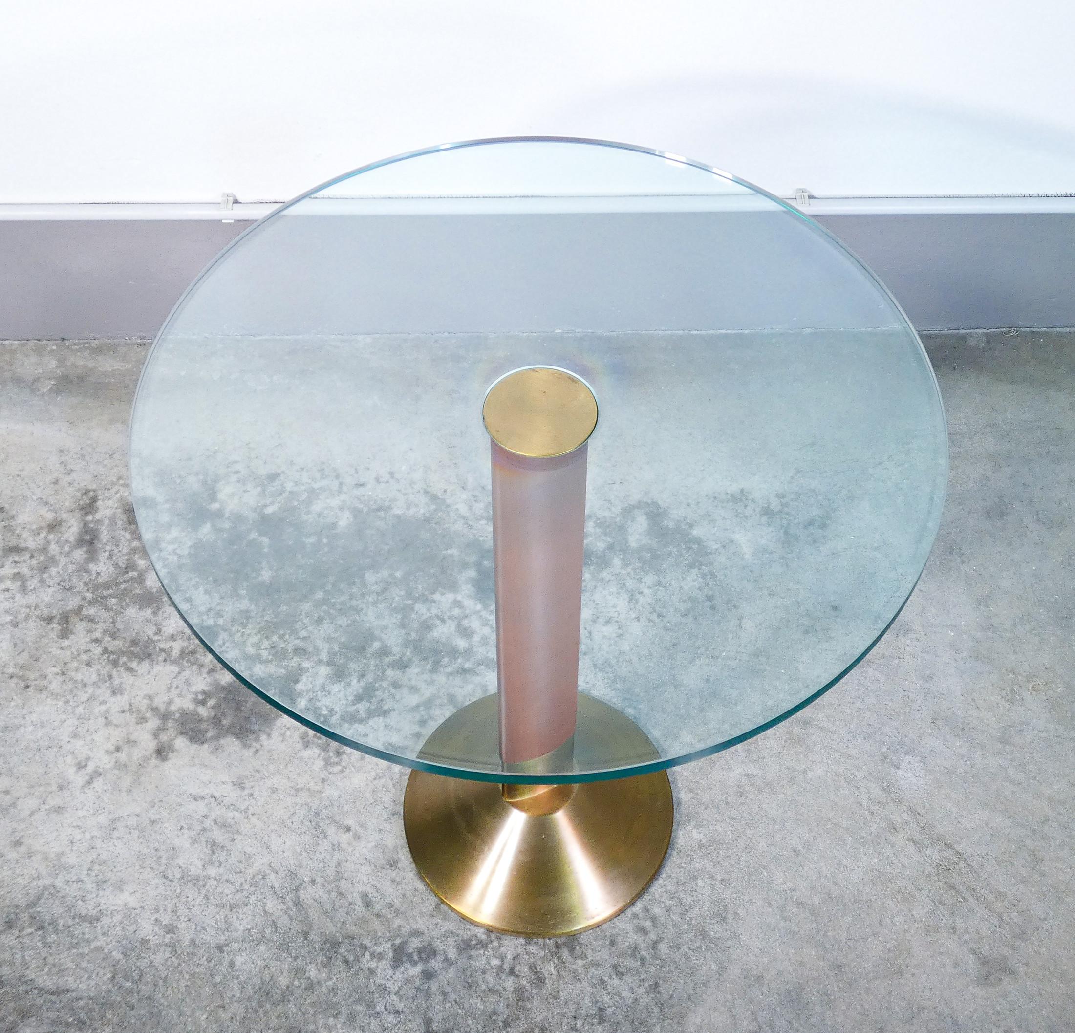 Crystal Table with Round Top Design by Daniela Puppa for Fontana Arte, Italy, 80s For Sale