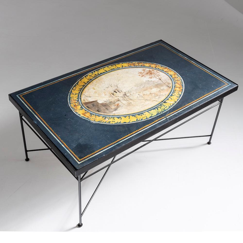 Table avec plateau en Scagliola, Italie, 2e moitié du 19e siècle Bon état - En vente à Greding, DE