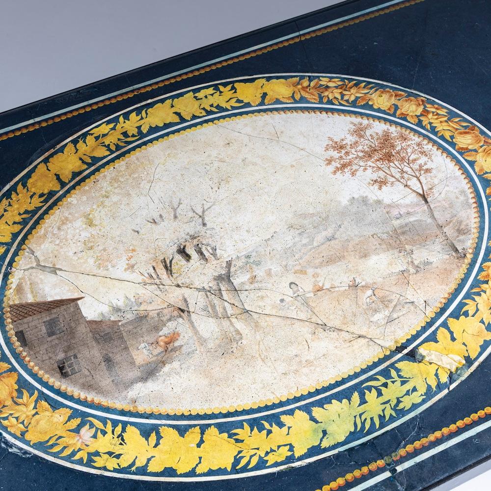 XIXe siècle Table avec plateau en Scagliola, Italie, 2e moitié du 19e siècle en vente