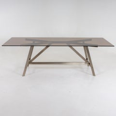 Mesa con tapa de cristal ahumado by Formanova, Italia Años 70